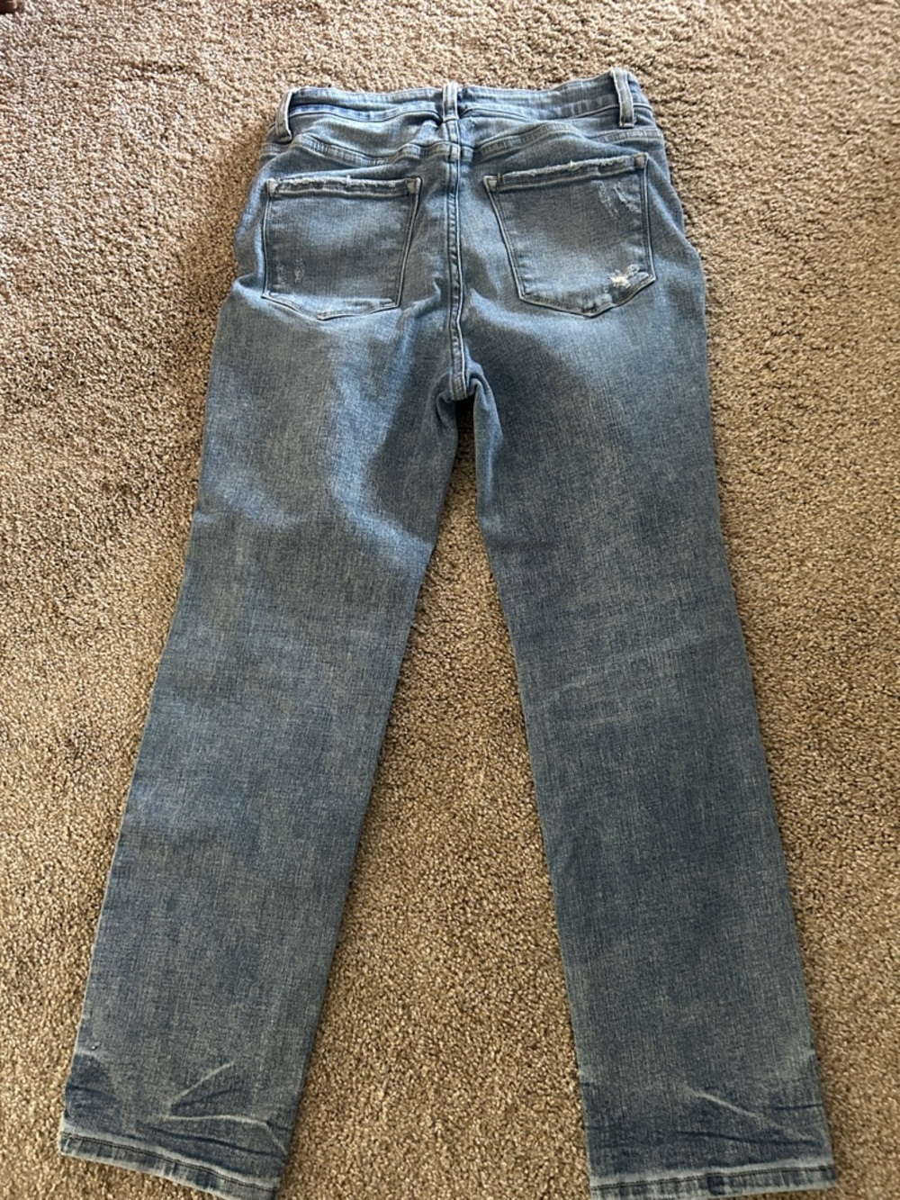 Flying Monkey high rise ladies straight leg, medium wash jeans 29 waist